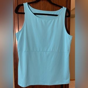 XL Eddie Bauer turquoise sleeveless tank with empire waist